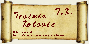 Tešimir Kolović vizit kartica